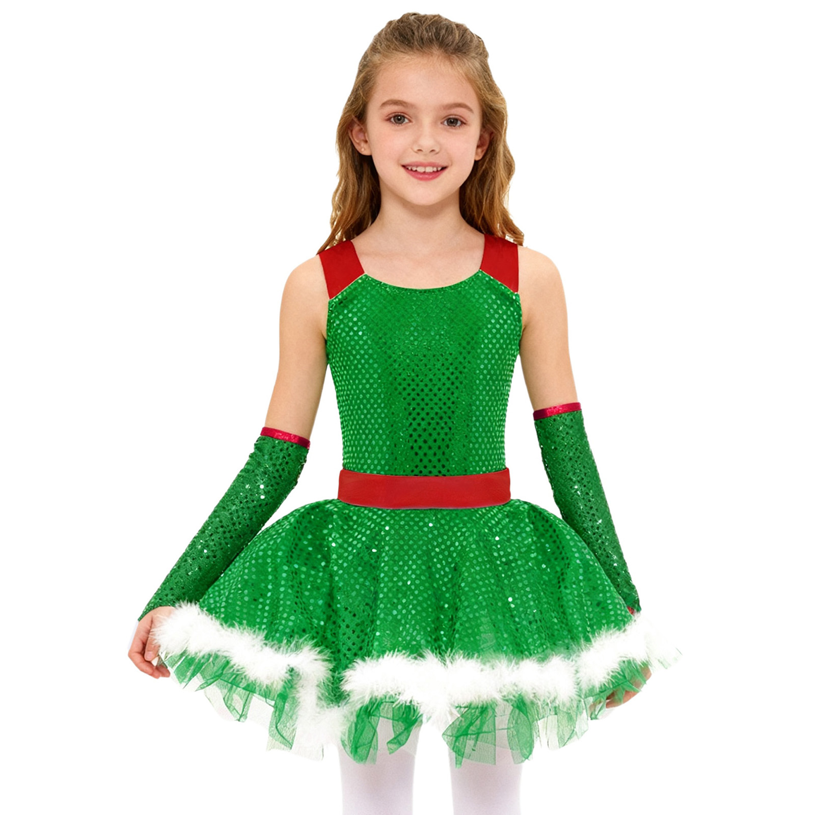 Elf Costume Christmas - الفتيات عيد الميلاد الرقص توتو فستان