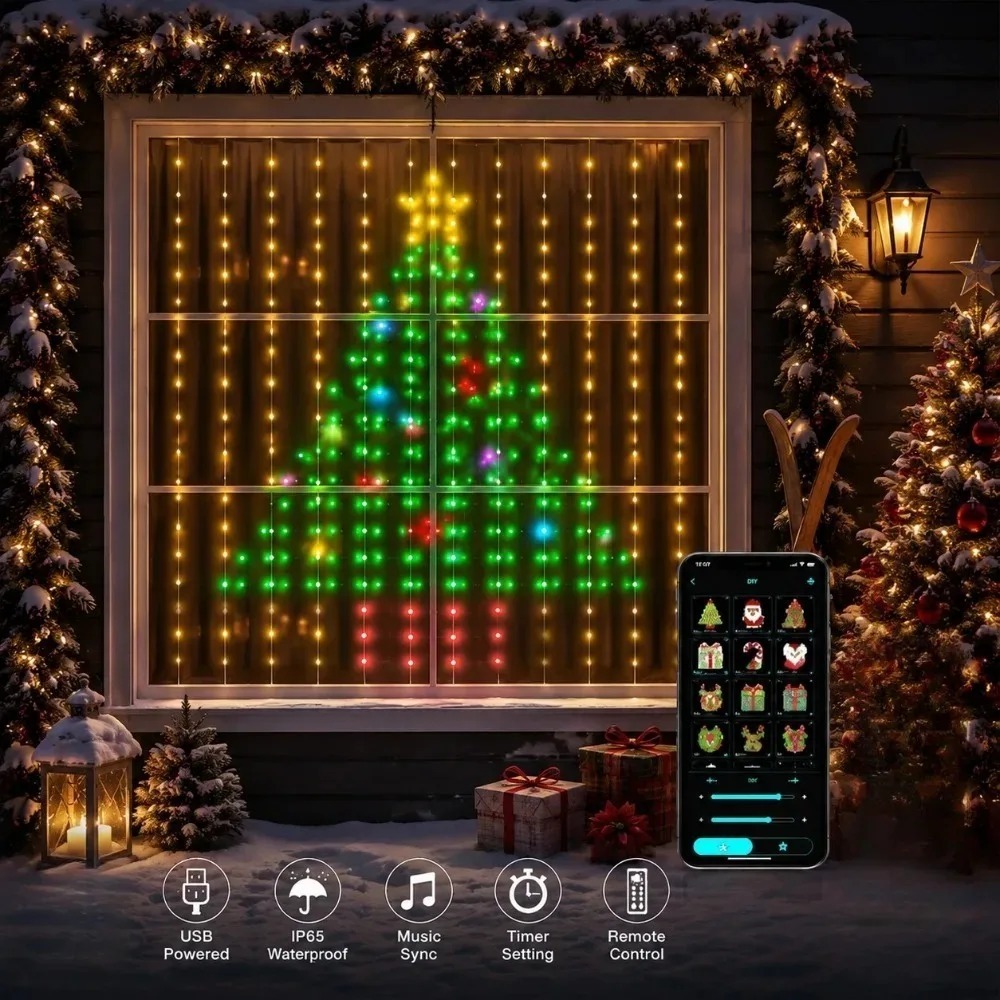 Led Fairy String Lights - ستائر إضاءة LED بكسل مع تحكم