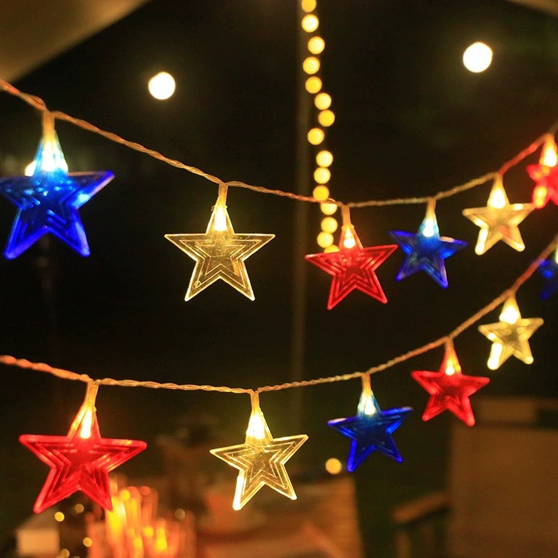 Led Fairy String Lights - أضواء LED نجمية بثلاثة ألوان، أضواء