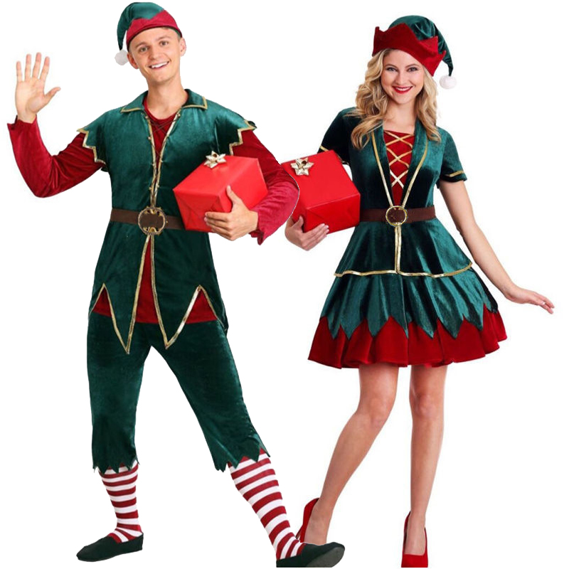 Elf Costume Christmas - كرنفال زوجين عيد الميلاد زي التميمة