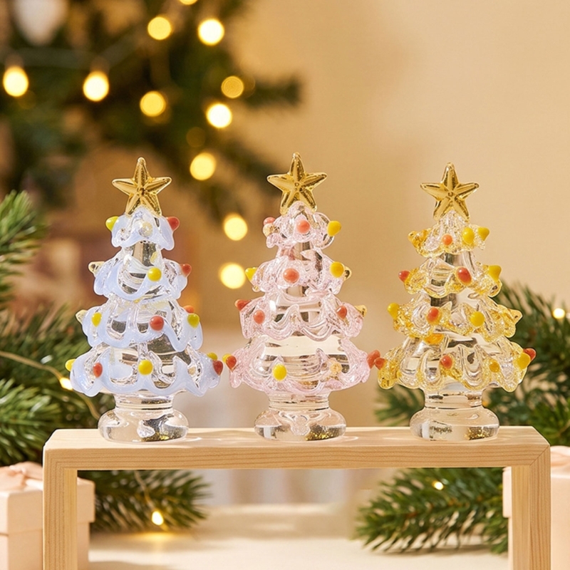 Star Tree Topper - ديكور سطح الطاولة للعطلات، تمثال زجاجي