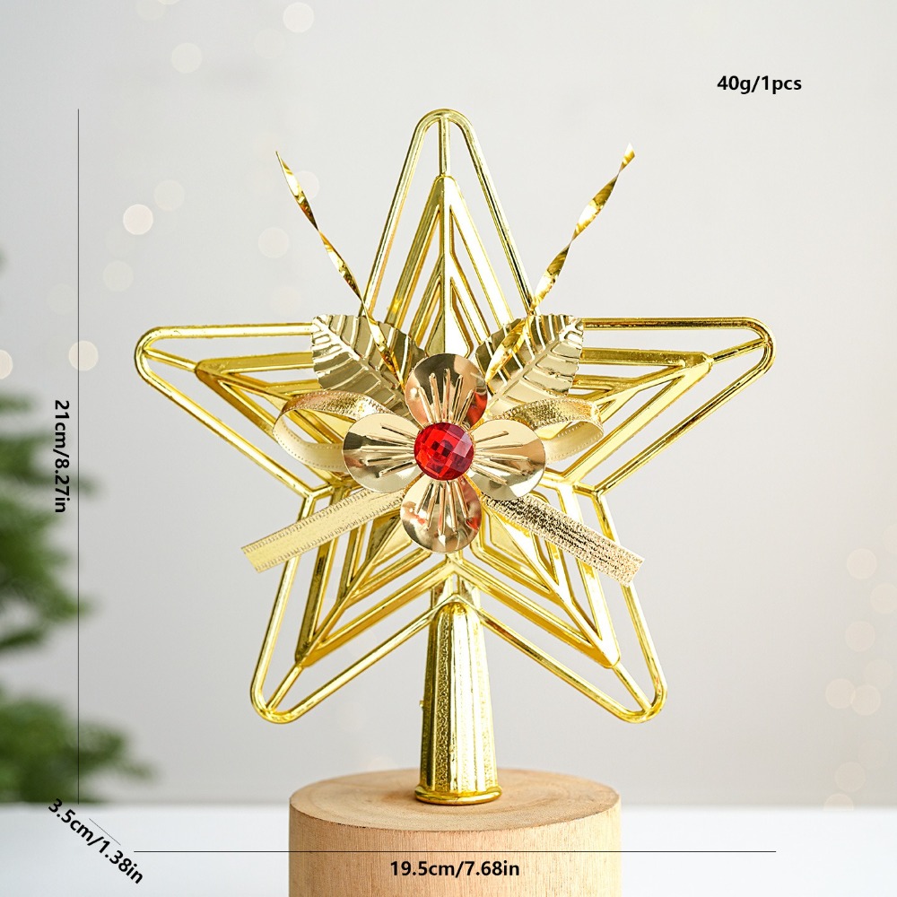 Star Tree Topper - نجمة بلاستيكية مطلية بالكهرباء ذات سطح