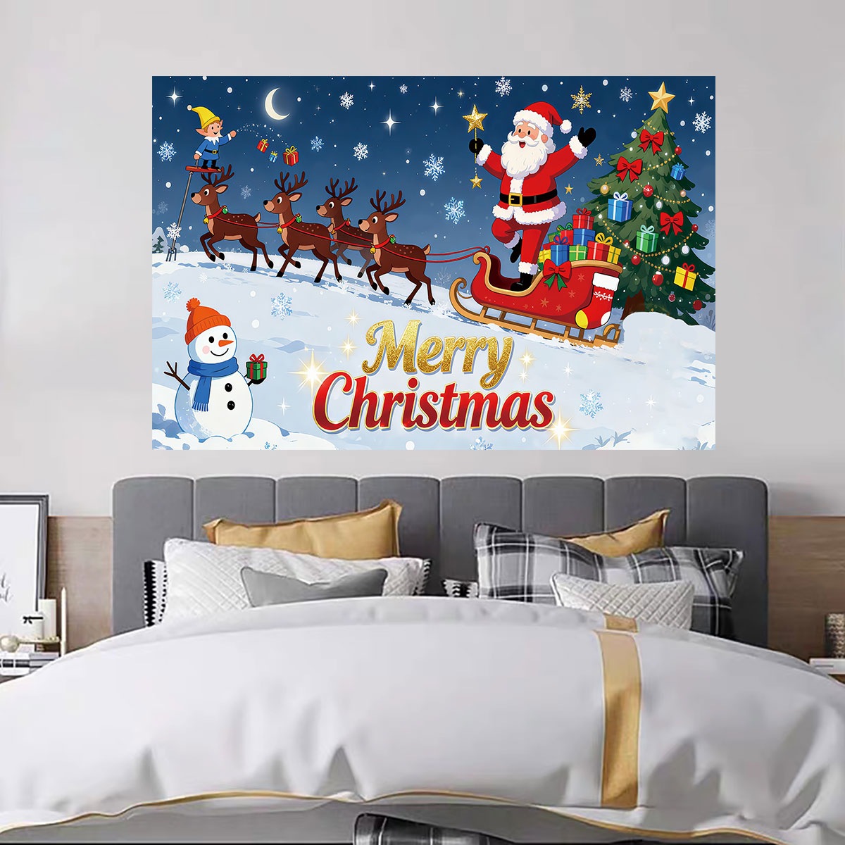 1 قطعة ملصق حائط لعربة سانتا ك - مراجعة Snowflake Window Decal وسعره