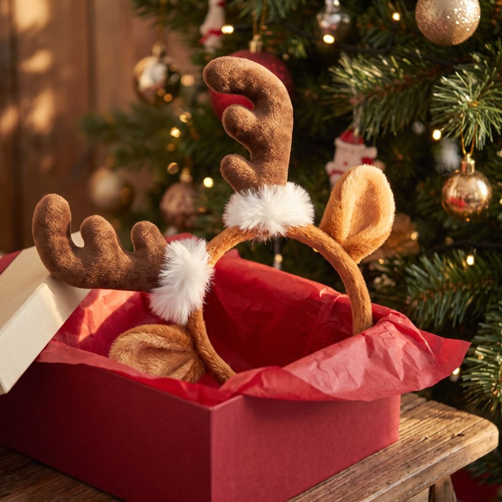 طوق رأس مخملي بتصميم قرون الغز - مراجعة Reindeer Antlers Headband وسعره
