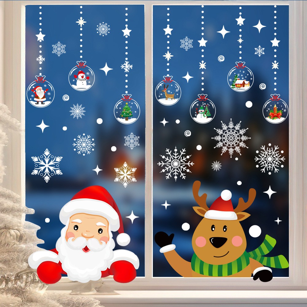 الكرتون عيد الميلاد سانتا كلوز - مراجعة Snowflake Window Decal وسعره