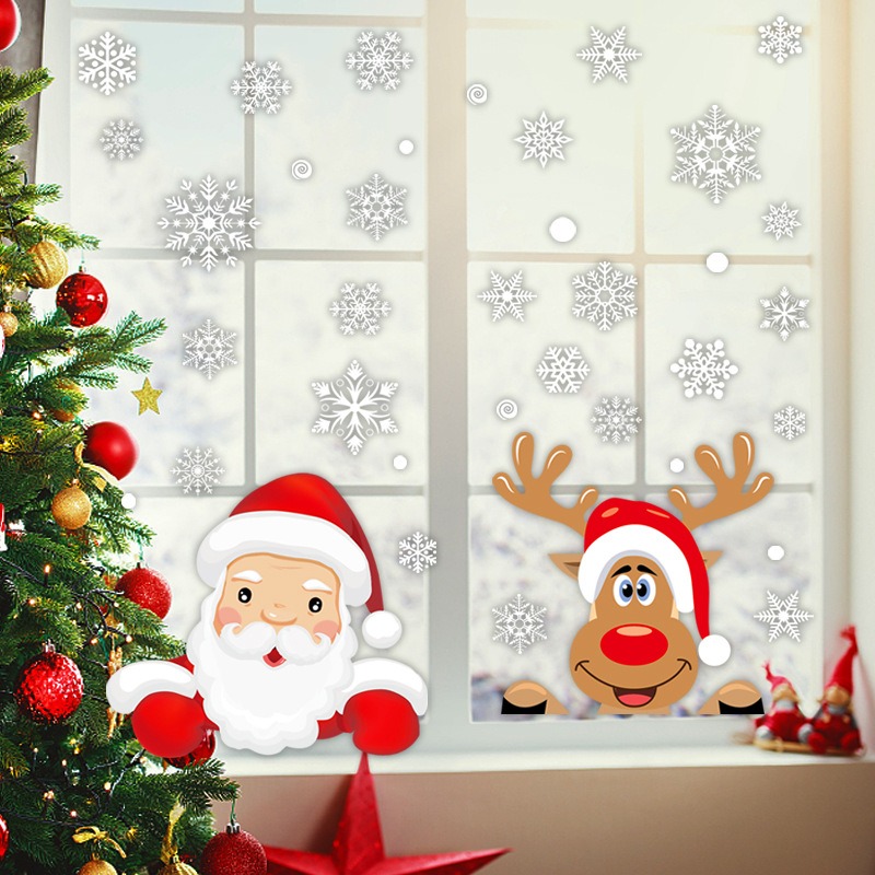 الكرتون عيد الميلاد سانتا كلوز - مراجعة Snowflake Window Decal وسعره