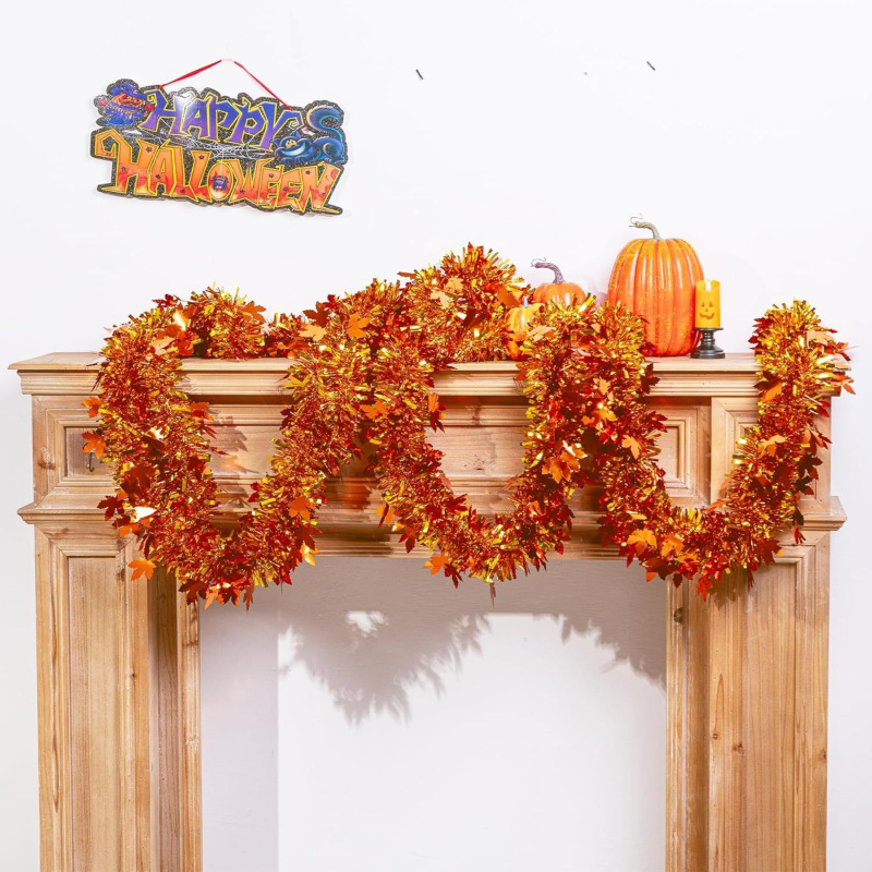 قطعتان من زينة أوراق القيقب ال - مراجعة Tinsel Garland Decoration وسعره