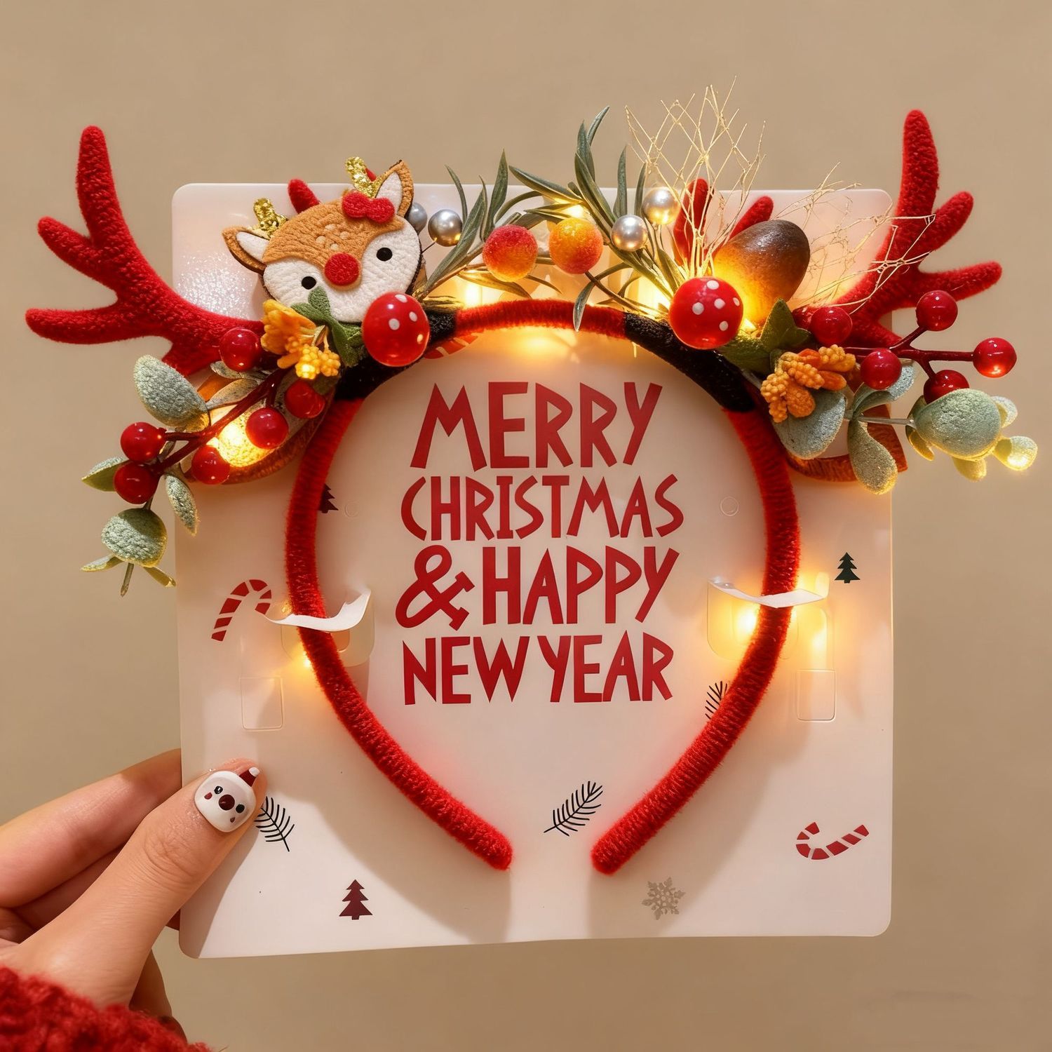 طوق رأس عيد الميلاد على شكل قر - مراجعة Reindeer Antlers Headband وسعره