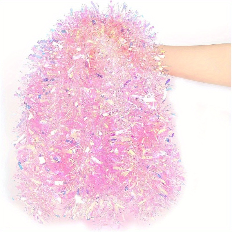 زينة عيد الميلاد الوردية بطول  - مراجعة Tinsel Garland Decoration وسعره