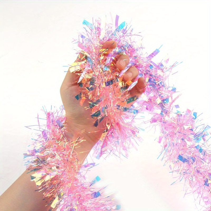 زينة عيد الميلاد الوردية بطول  - مراجعة Tinsel Garland Decoration وسعره
